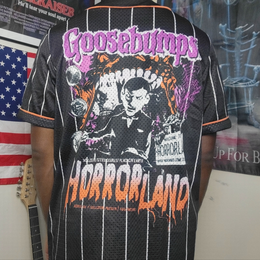 Goosebumps Horrorland graphic mesh baseball jersey shirt